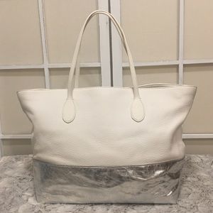 NWOT! Talbots White Leather Tote